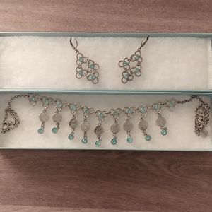 Touchstone Crystal Mini-Coin Necklace and Earrings set